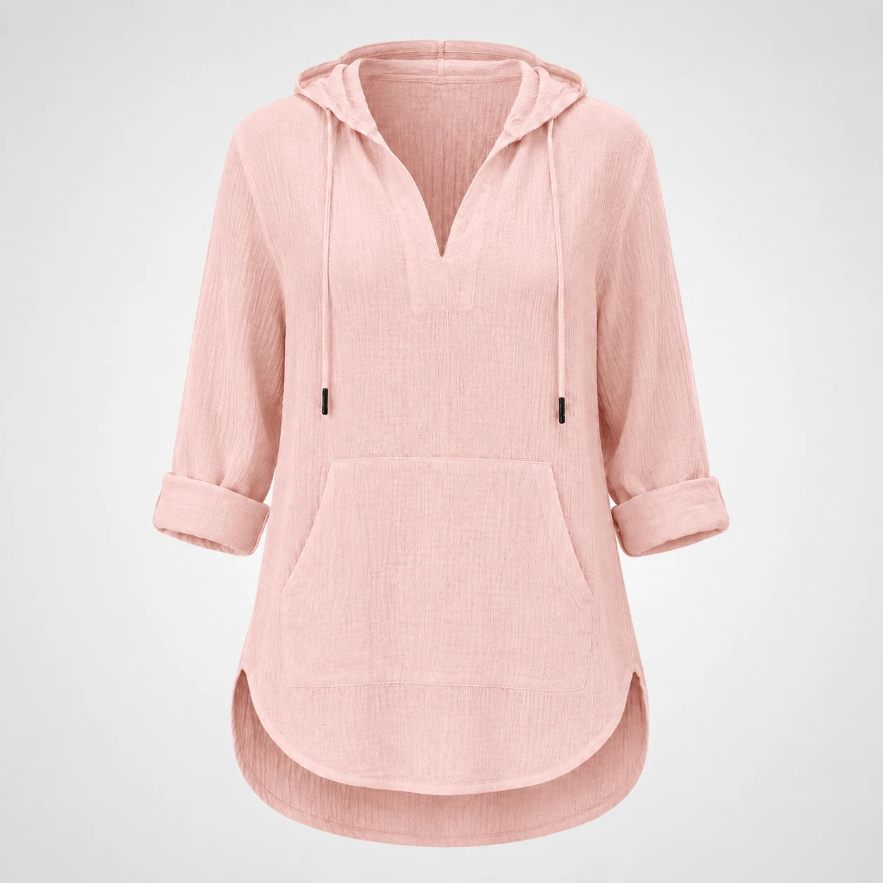 Gauze Hooded Tunic Top WHD0606267