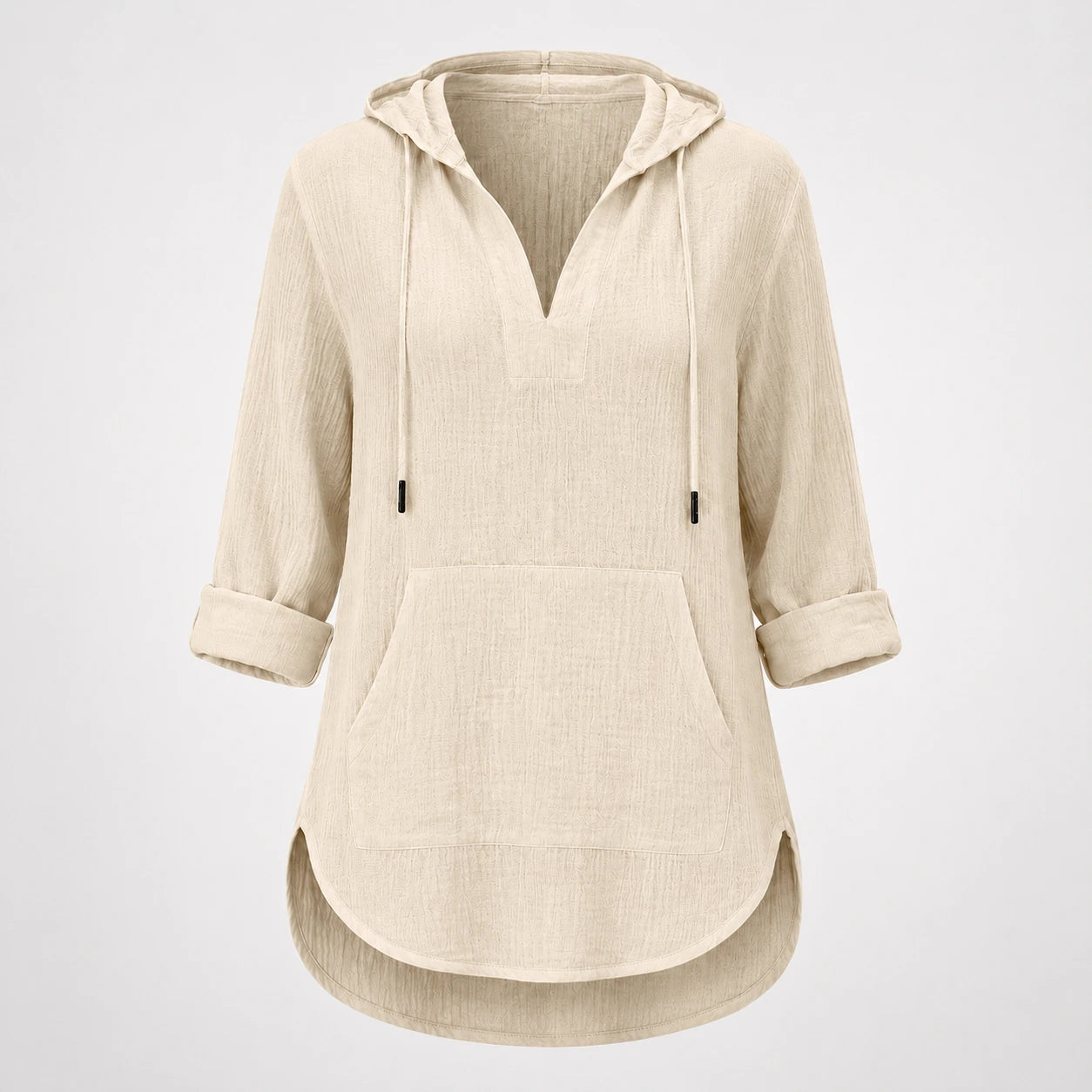 Gauze Hooded Tunic Top WHD0606267