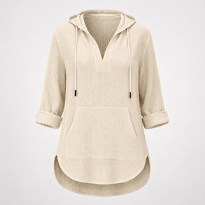 Gauze Hooded Tunic Top WHD0606267