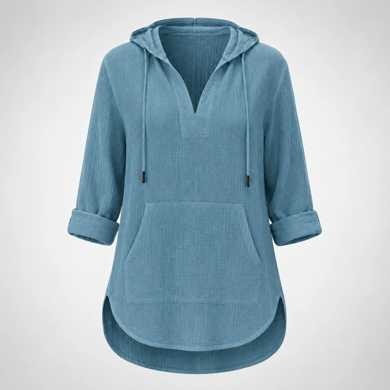 Gauze Hooded Tunic Top WHD0606267