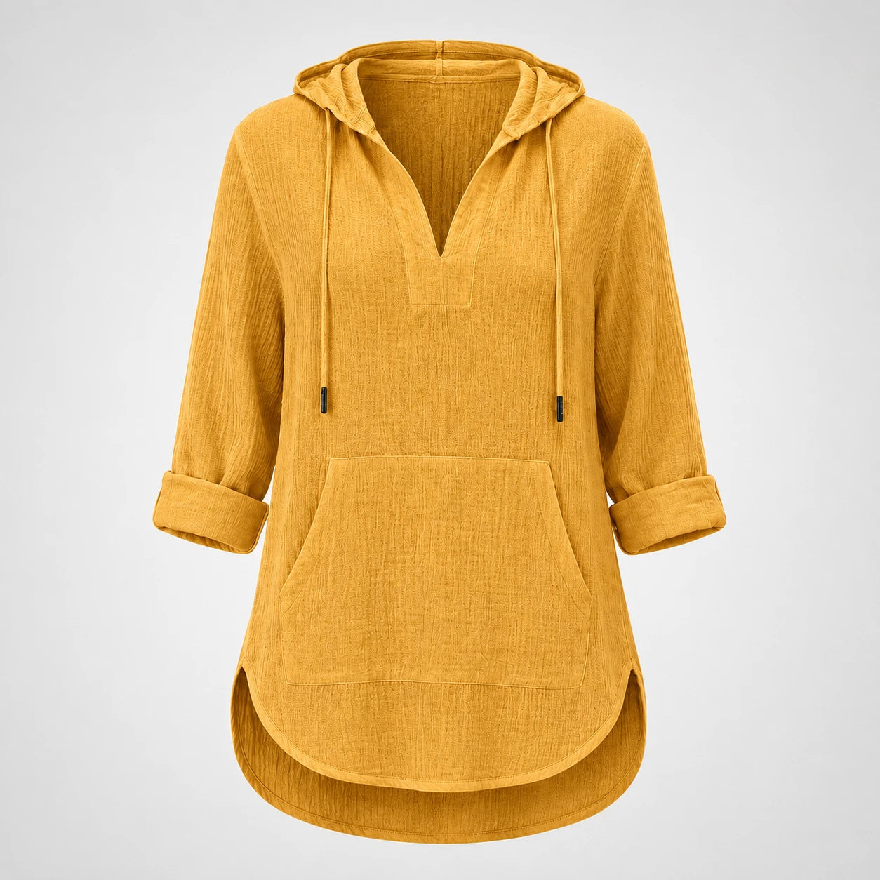 Gauze Hooded Tunic Top WHD0606267