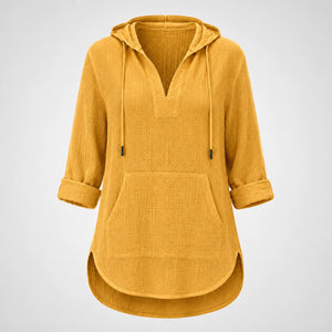 Gauze Hooded Tunic Top WHD0606267
