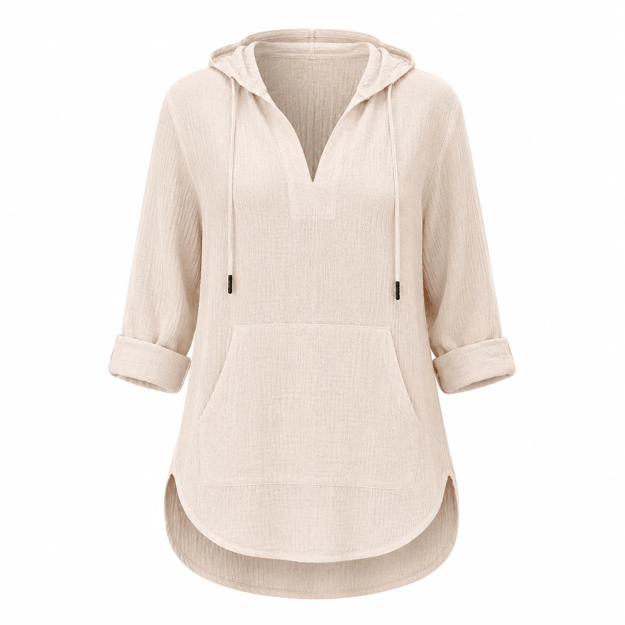 Gauze Hooded Tunic Top WHD0606267