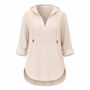 Gauze Hooded Tunic Top WHD0606267