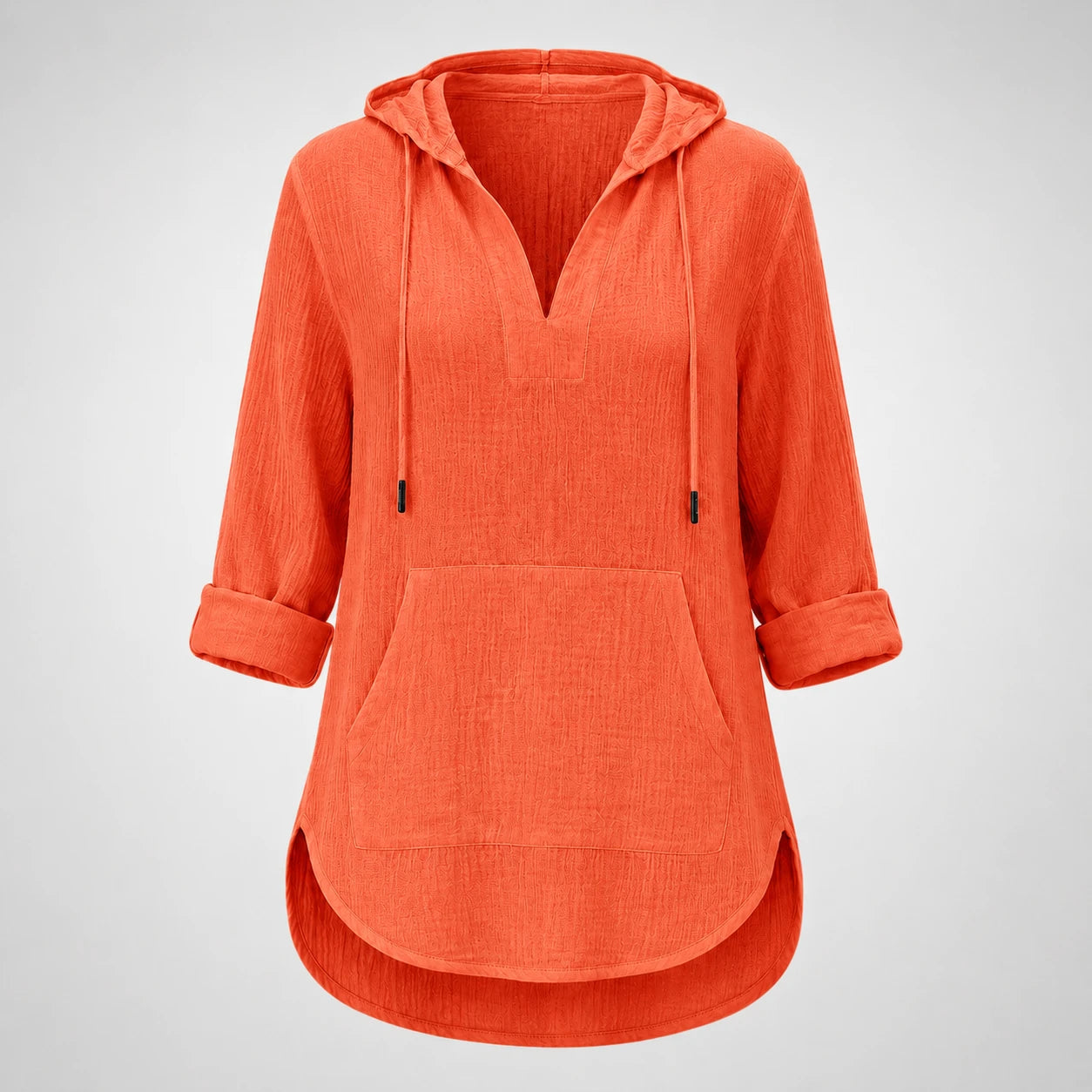 Gauze Hooded Tunic Top WHD0606267