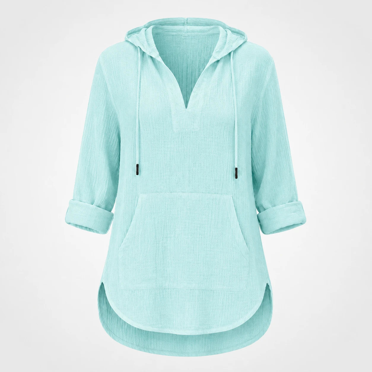 Gauze Hooded Tunic Top WHD0606267