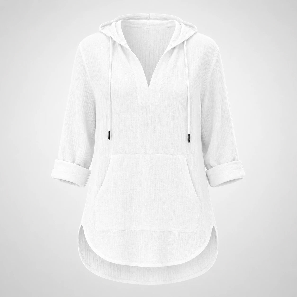 Gauze Hooded Tunic Top WHD0606267