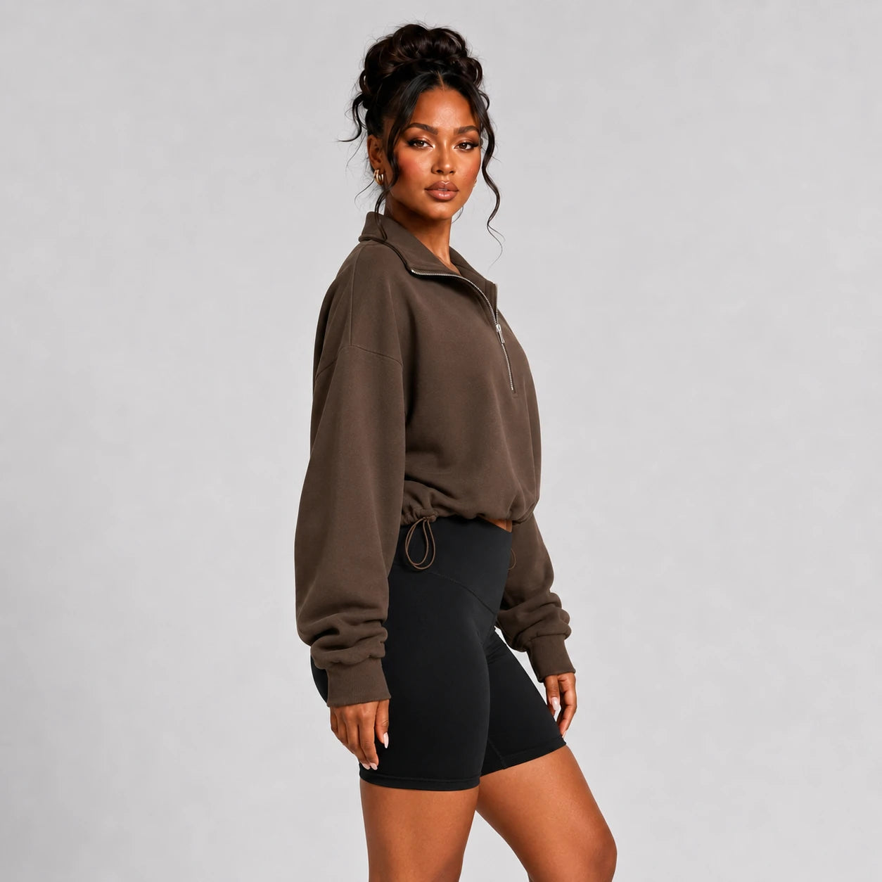 Cropped Half-Zip Sweatshirt WHD0606268