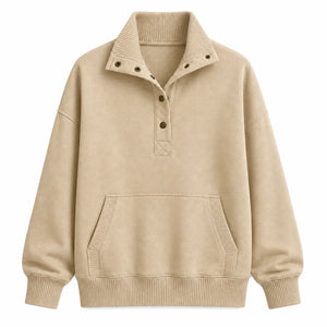 Snap-Collar Relaxed Pullover Top WHD0606270