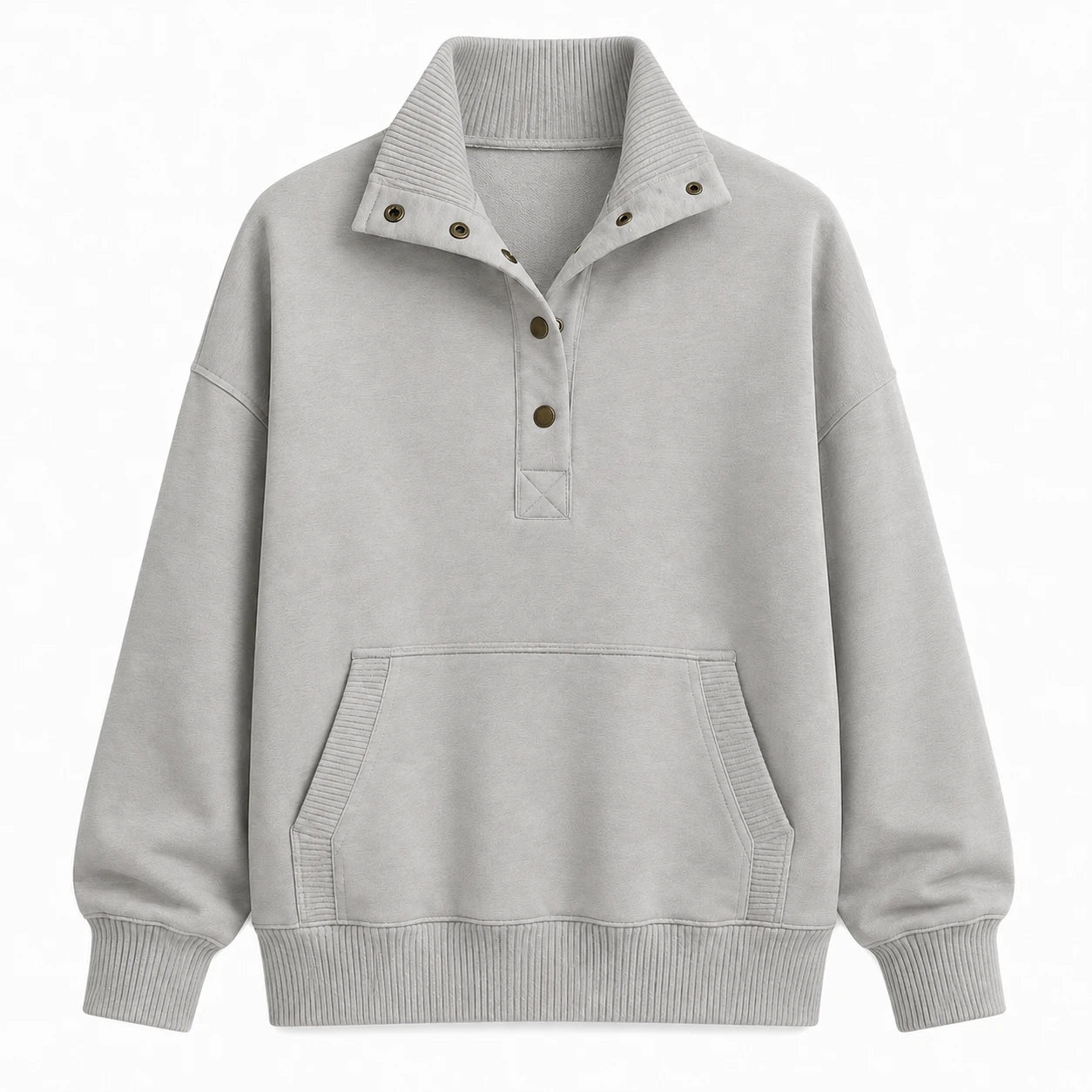 Snap-Collar Relaxed Pullover Top WHD0606270