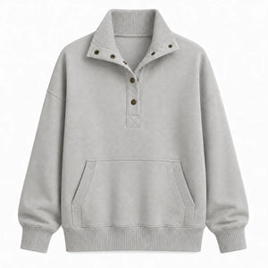 Snap-Collar Relaxed Pullover Top WHD0606270