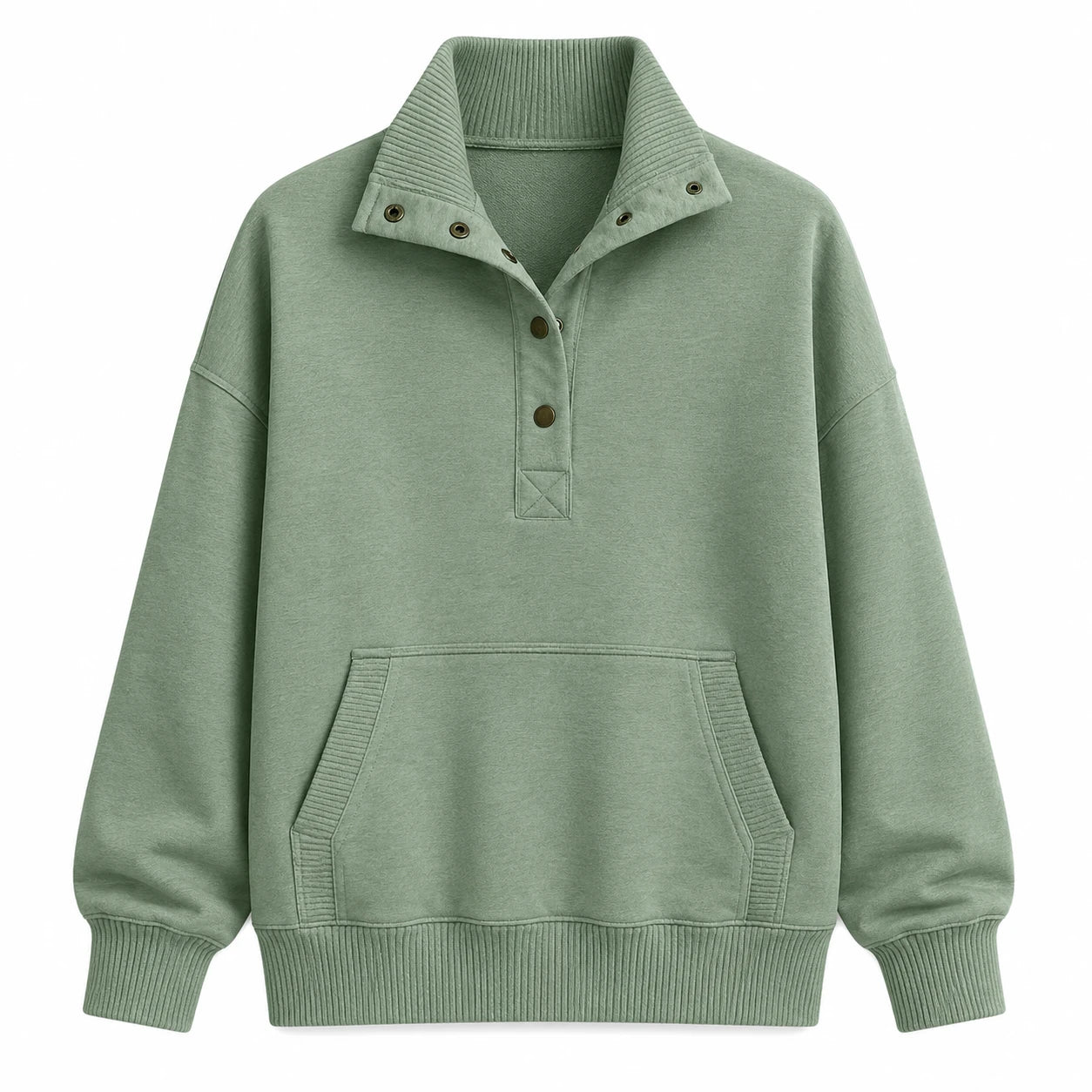 Snap-Collar Relaxed Pullover Top WHD0606270