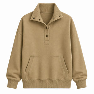 Snap-Collar Relaxed Pullover Top WHD0606270