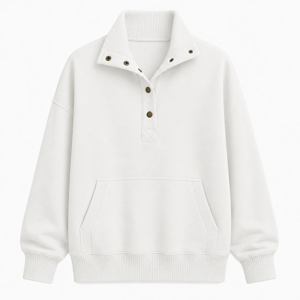 Snap-Collar Relaxed Pullover Top WHD0606270