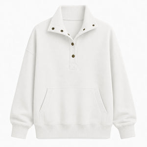 Snap-Collar Relaxed Pullover Top WHD0606270
