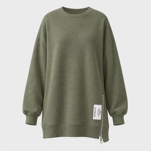 Side Zip Oversized Sweatshirt WHD0606275