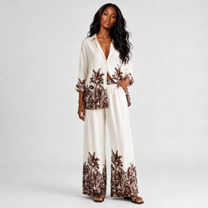 Tropical Print Pants Set WHD0606282