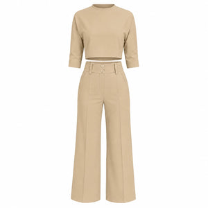 Cropped Wide Leg Set WHD0606284