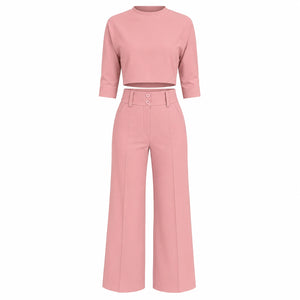 Cropped Wide Leg Set WHD0606284