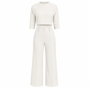 Cropped Wide Leg Set WHD0606284