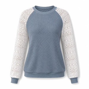 Lace Sleeve Knit Top WHD0606287