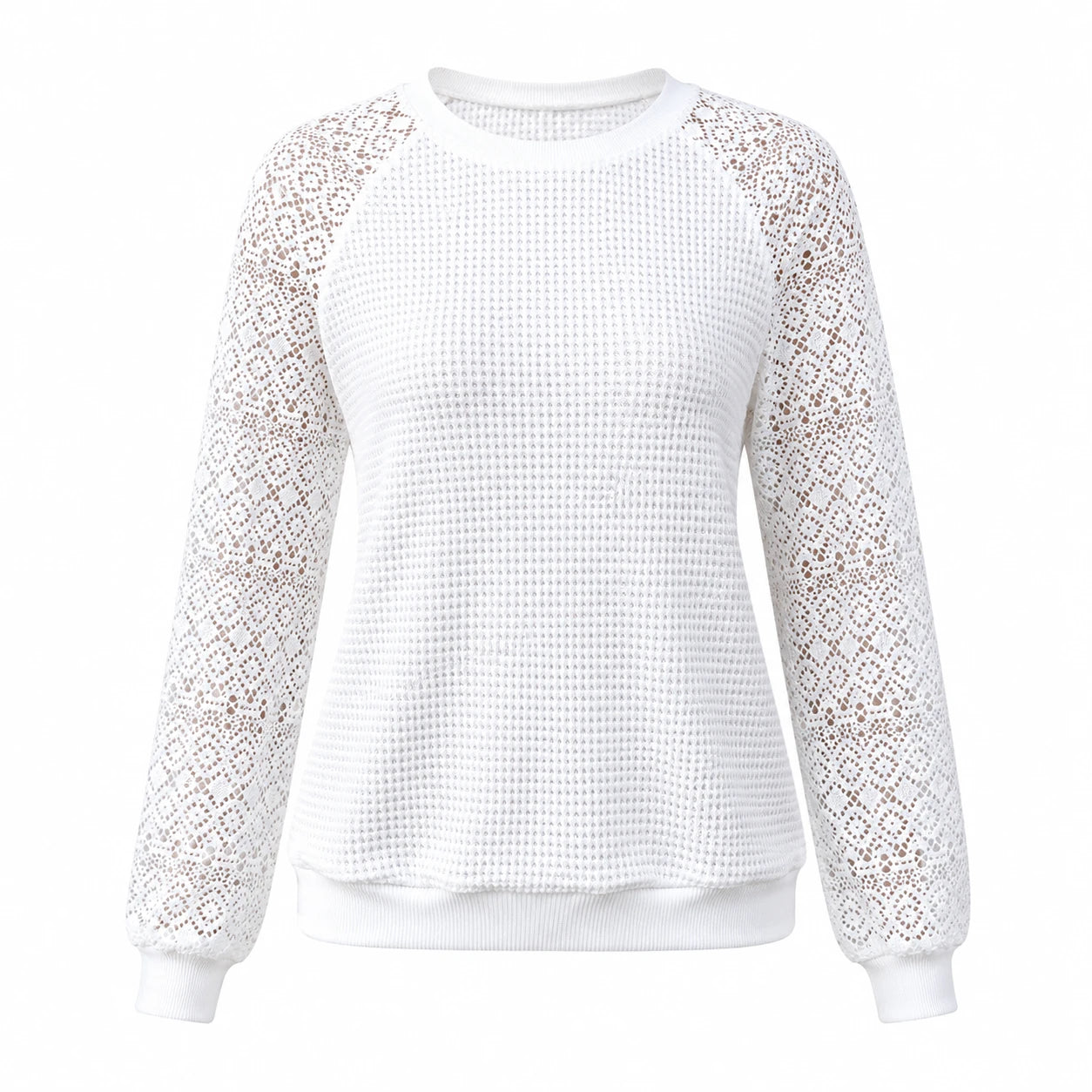 Lace Sleeve Knit Top WHD0606287