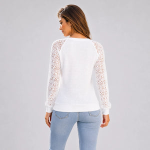 Lace Sleeve Knit Top WHD0606287