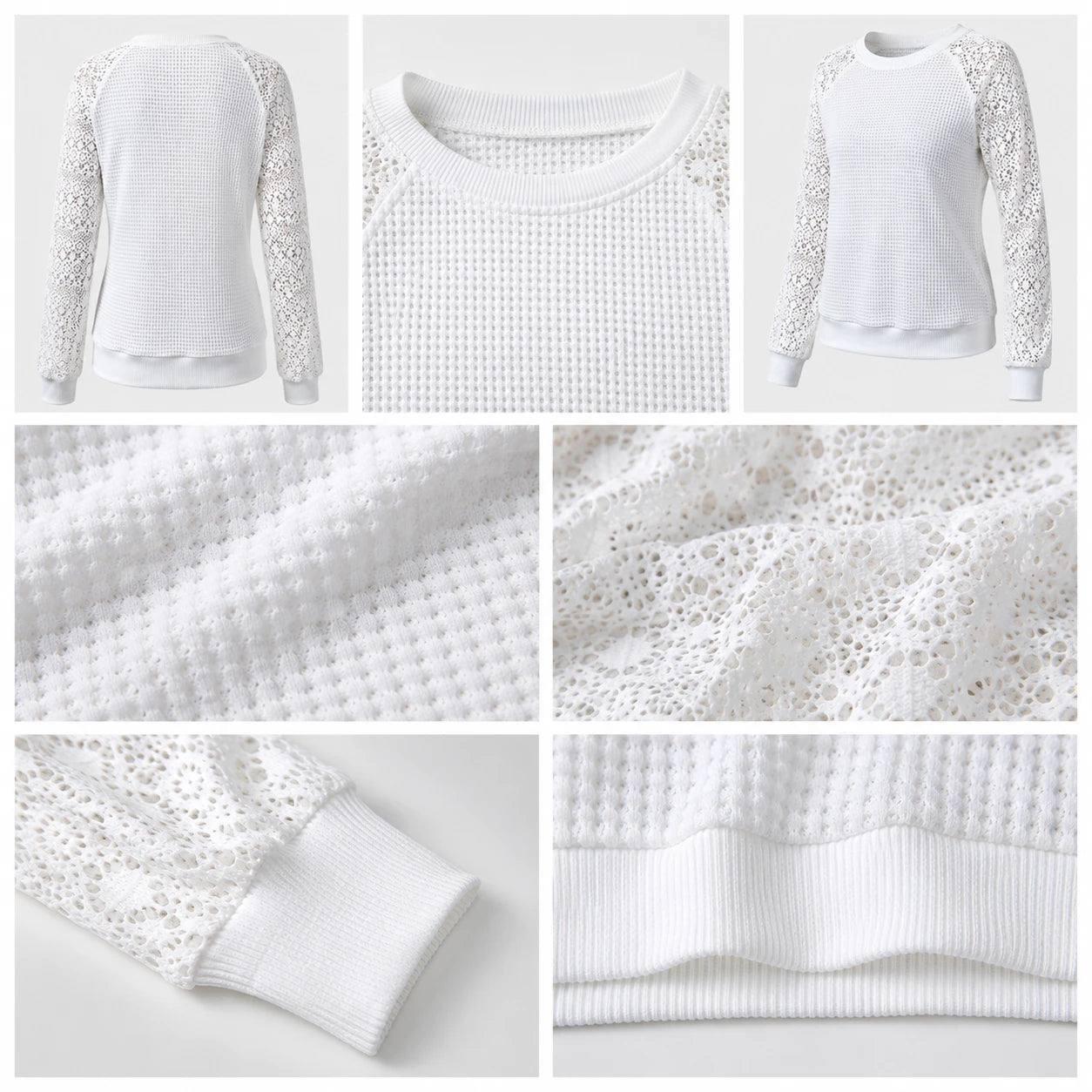 Lace Sleeve Knit Top WHD0606287