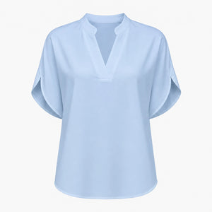 Split Neck White Blouse WHD0606290
