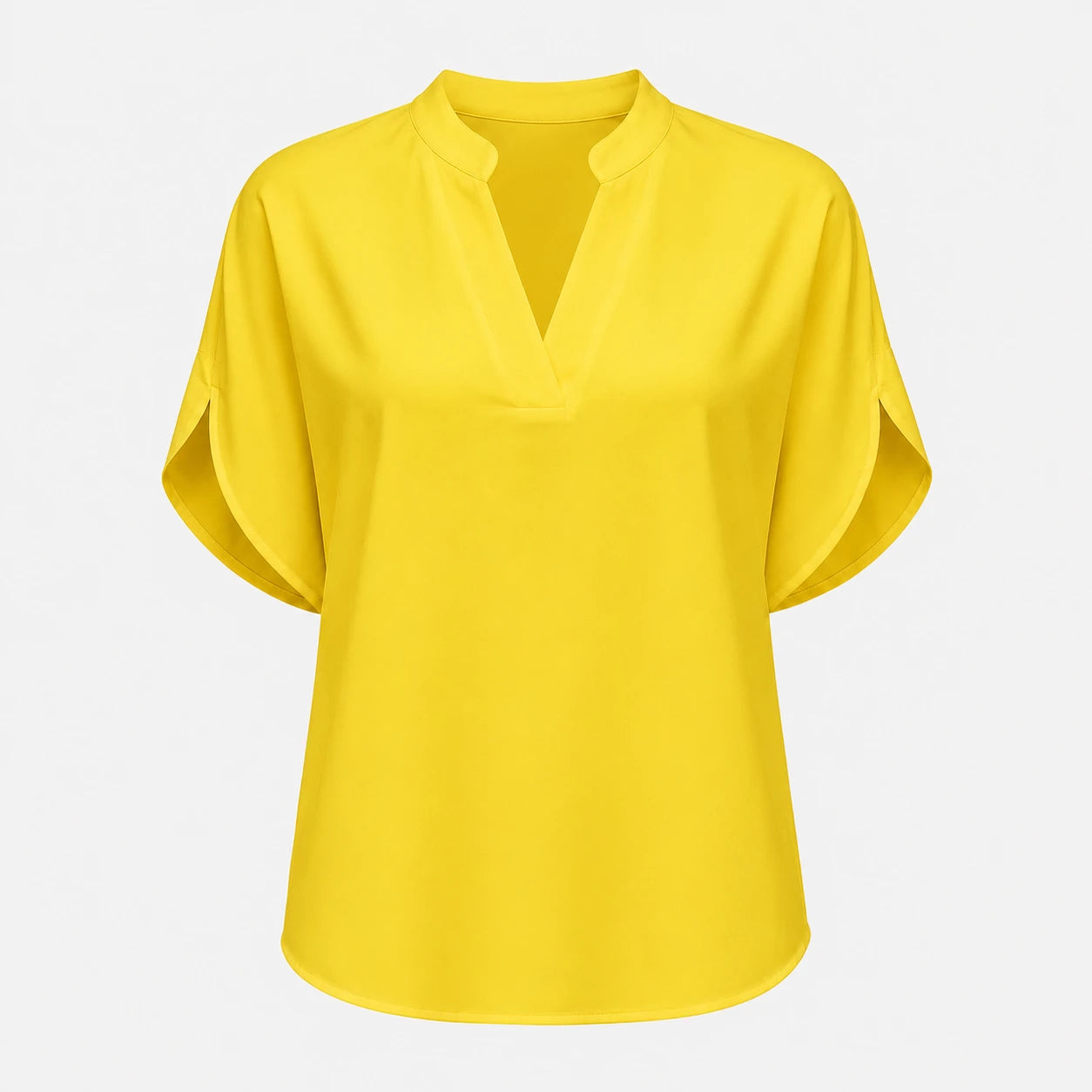 Split Neck White Blouse WHD0606290