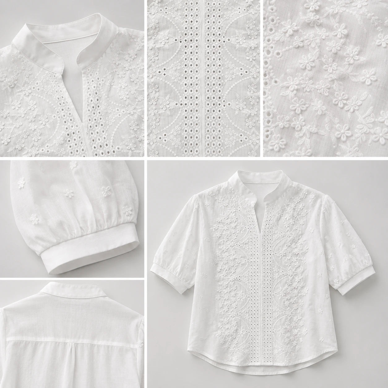 Eyelet Embroidered Shirt Top WHD0606293