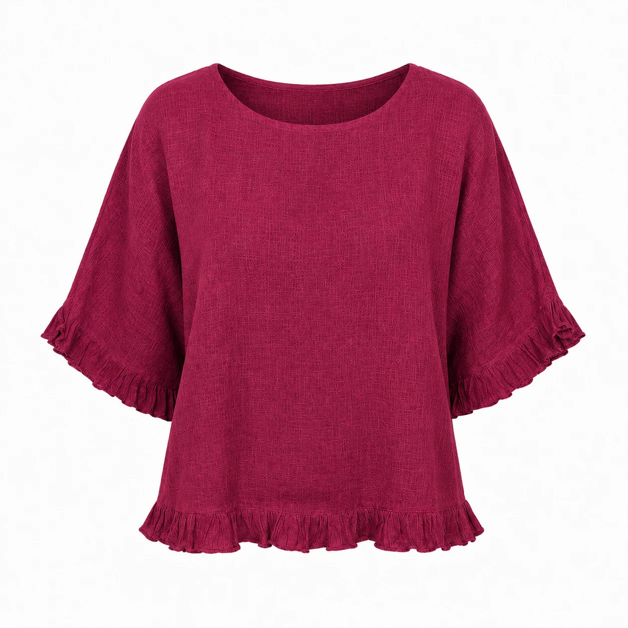 Ruffle Hem Relaxed Top WHD0606294