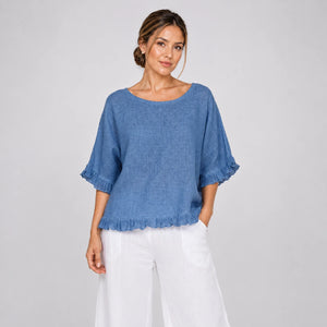 Ruffle Hem Relaxed Top WHD0606294