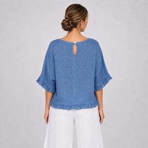 Ruffle Hem Relaxed Top WHD0606294