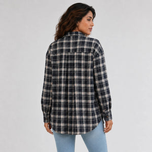 Plaid Button Front Shirt Jacket WHD0606295