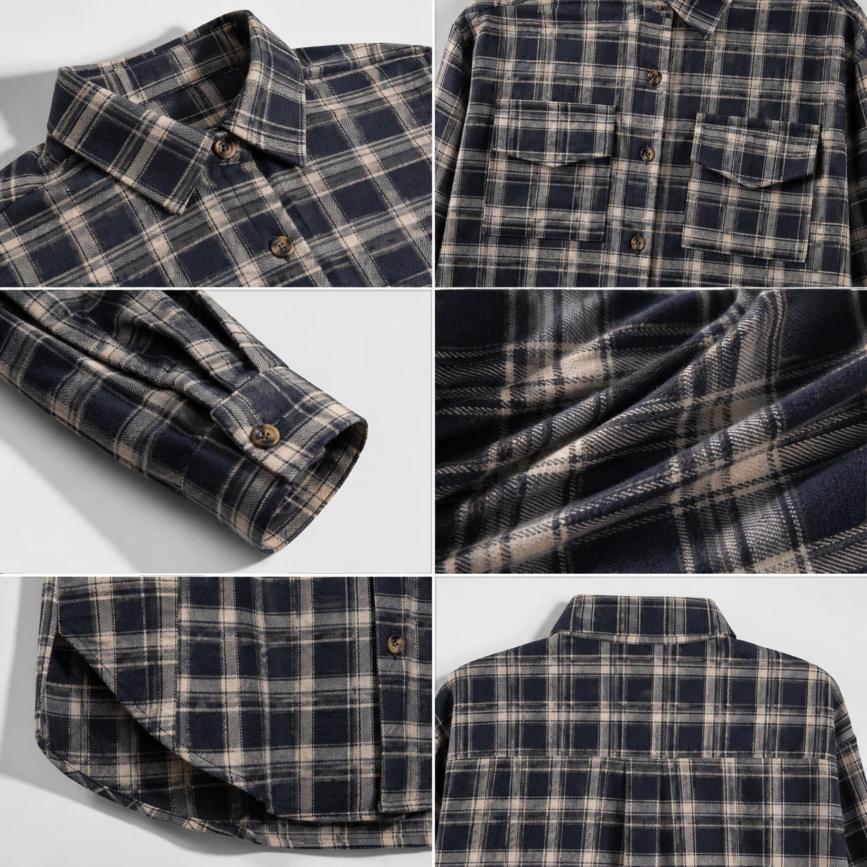 Plaid Button Front Shirt Jacket WHD0606295