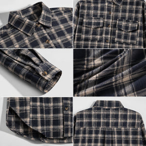 Plaid Button Front Shirt Jacket WHD0606295