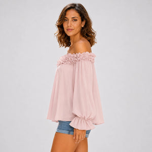 Off-Shoulder Ruffle Top WHD0606296