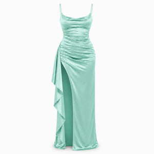 Ruched Slit Maxi Dress WHD0606301