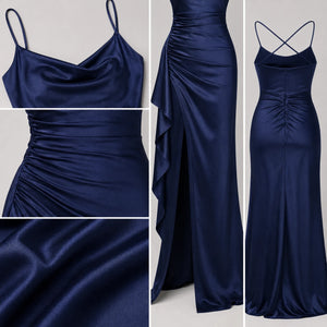 Ruched Slit Maxi Dress WHD0606301