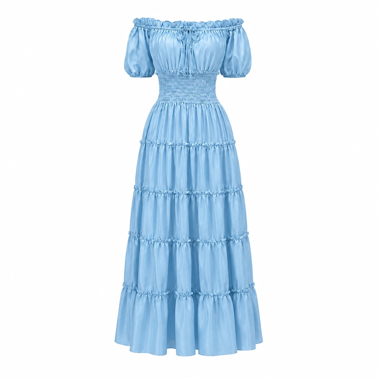 Off-Shoulder Tiered Maxi Dress WHD0606303