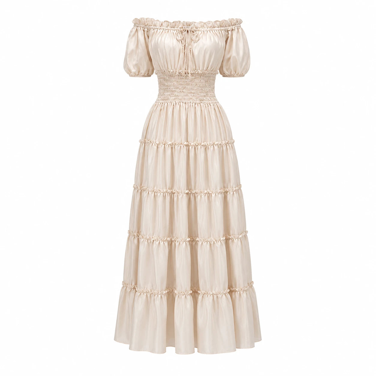 Off-Shoulder Tiered Maxi Dress WHD0606303