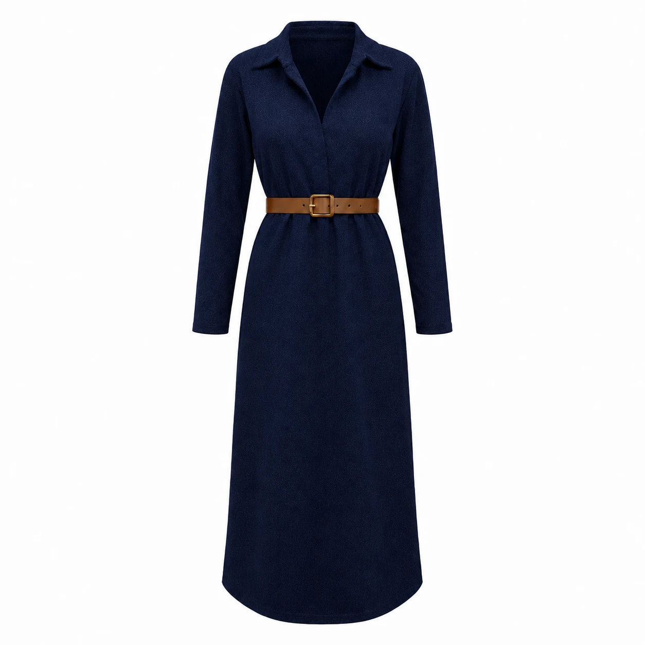 Belted Burgundy Midi Dress WHD0606304