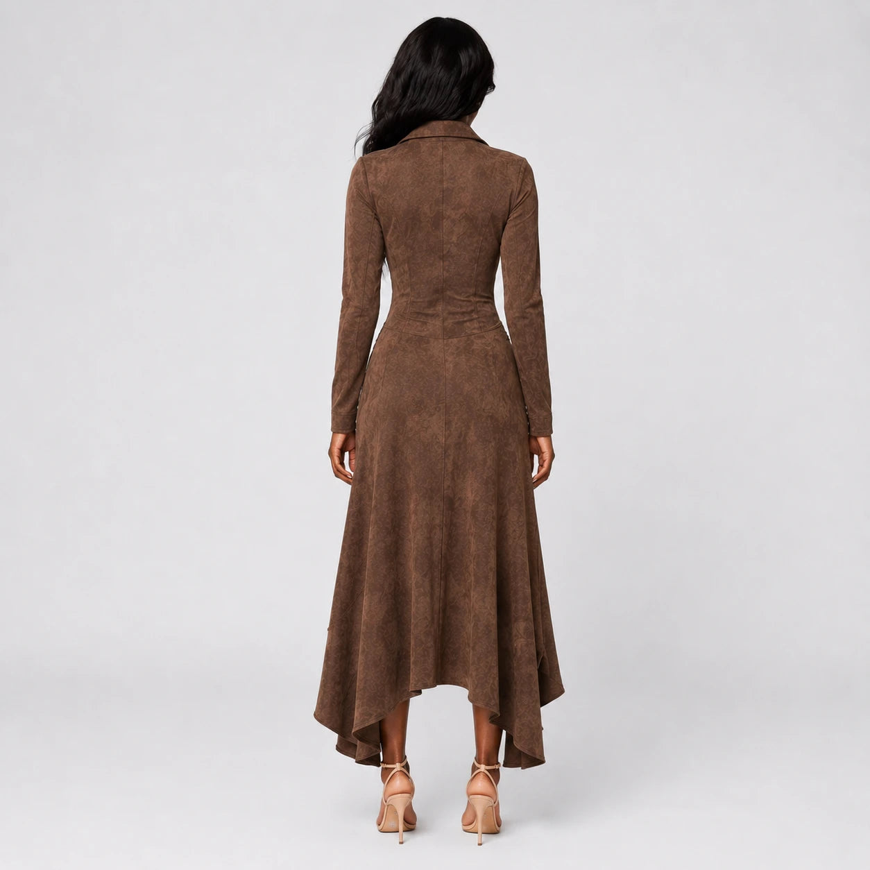 Western Ruffle Slit Maxi Dress WHD0606305