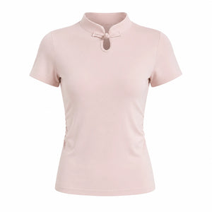 Mandarin Collar Fitted Tee WHD0606318-JYMD102