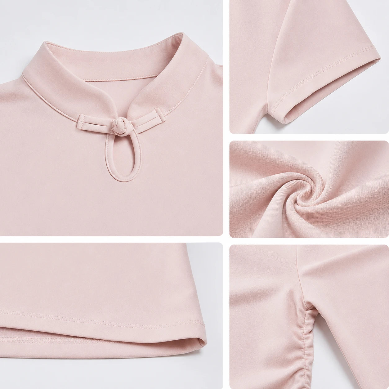 Mandarin Collar Fitted Tee WHD0606318-JYMD102