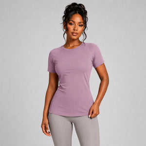 Mauve Fitted Active Tee WHD0606322-JYMD027