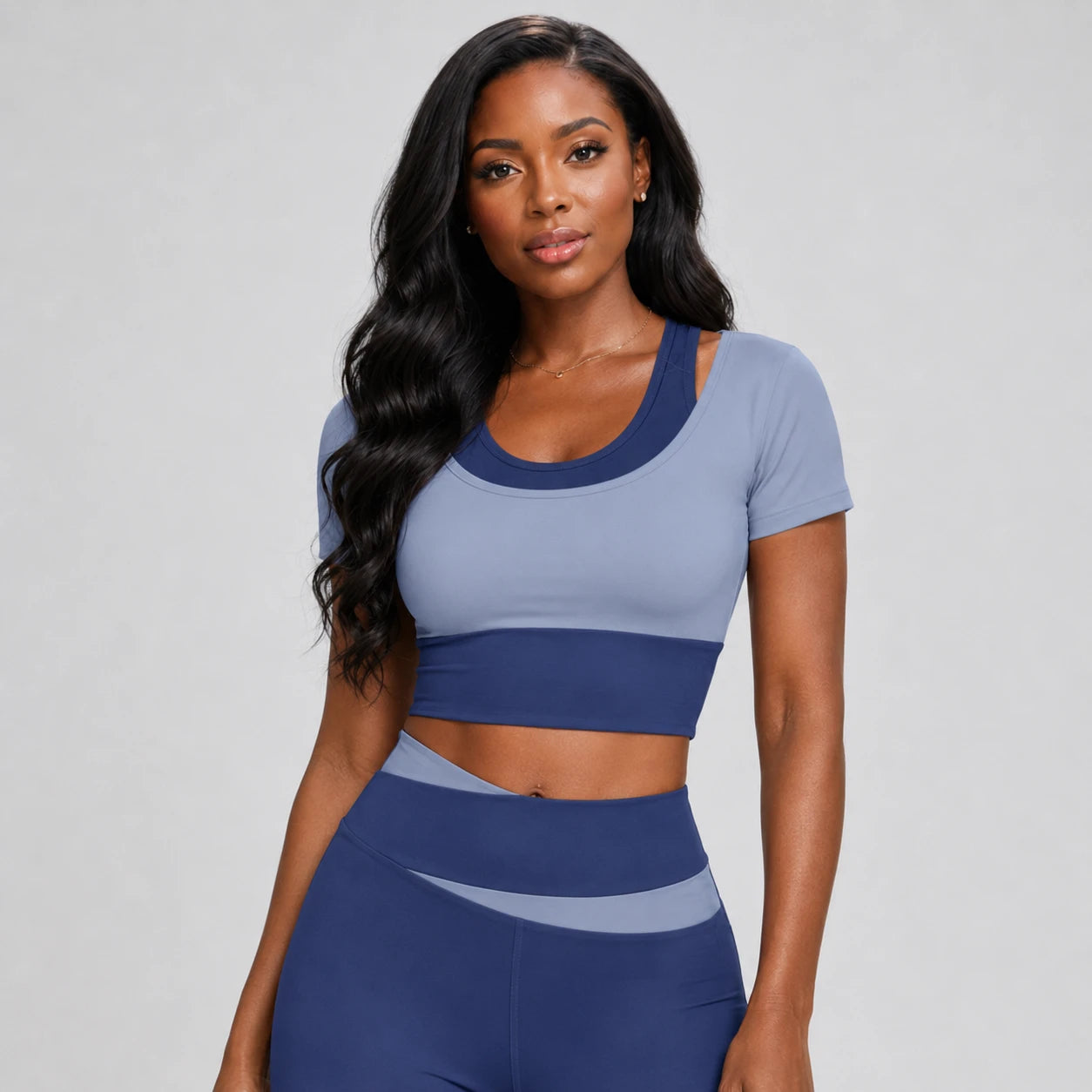 Colorblock Layered Activewear Set WHD0606323-JYMD035