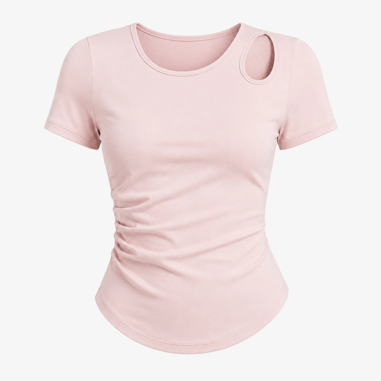 Asymmetric Cutout Ruched Top WHD0606325-JYMD105