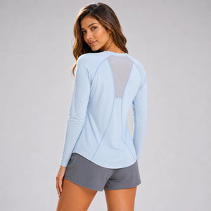 Mesh Back Long Sleeve Top WHD0606337-JYWC024